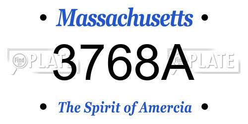 3768A Massachusetts License Plate