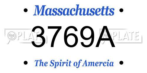 3769A Massachusetts License Plate