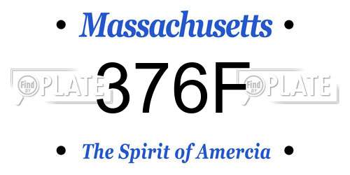 376F Massachusetts License Plate