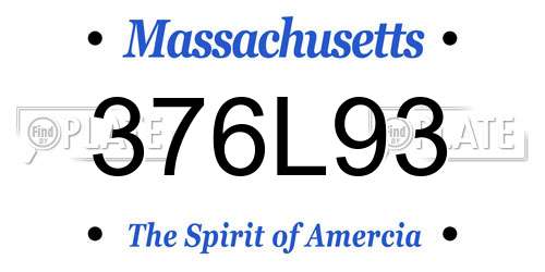 376L93 Massachusetts License Plate