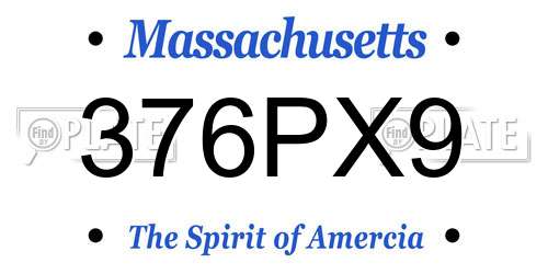 376PX9 Massachusetts License Plate