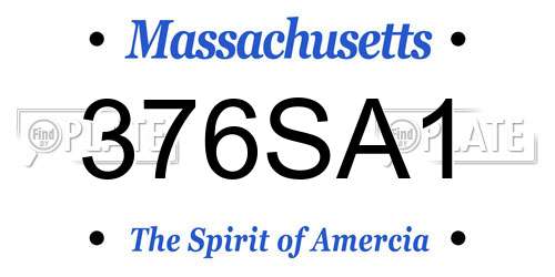 376SA1 Massachusetts License Plate