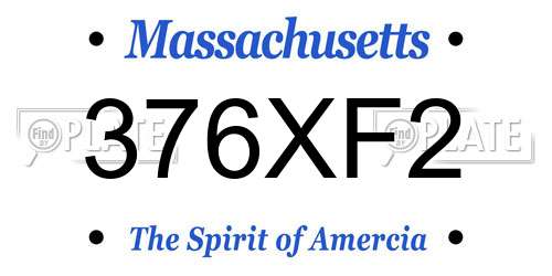376XF2 Massachusetts License Plate