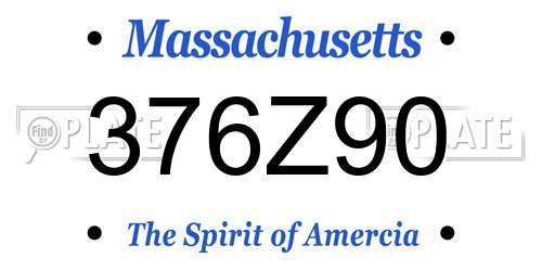 376Z90 Massachusetts License Plate