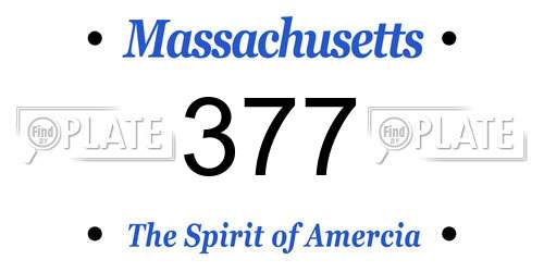 377 Massachusetts License Plate