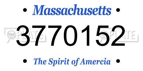 3770152 Massachusetts License Plate