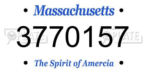 3770157 Massachusetts License Plate