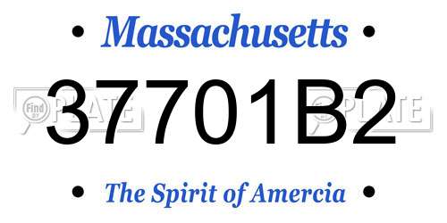 37701B2 Massachusetts License Plate