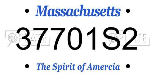 37701S2 Massachusetts License Plate