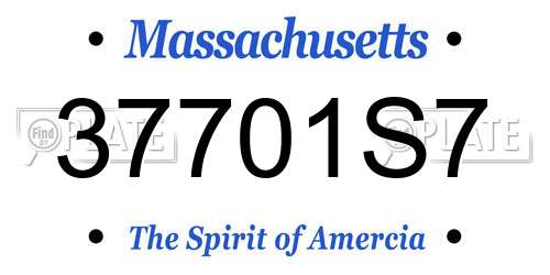37701S7 Massachusetts License Plate