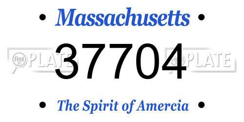 37704 Massachusetts License Plate