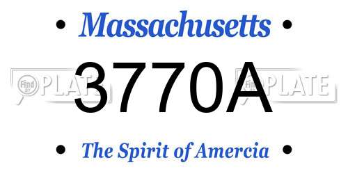 3770A Massachusetts License Plate