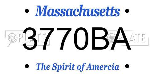 3770BA Massachusetts License Plate