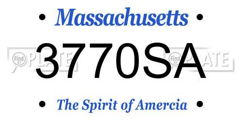 3770SA Massachusetts License Plate