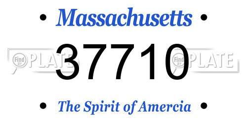37710 Massachusetts License Plate