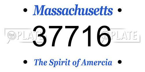37716 Massachusetts License Plate
