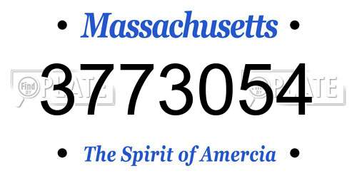 3773054 Massachusetts License Plate