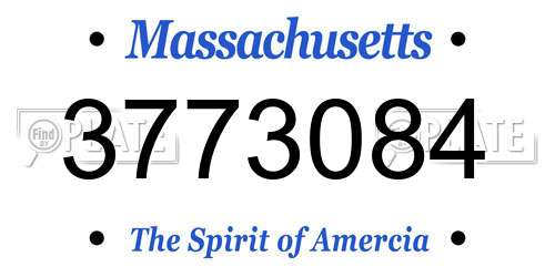 3773084 Massachusetts License Plate