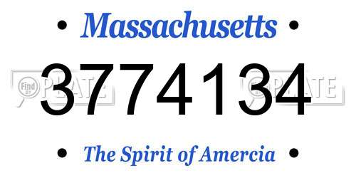 3774134 Massachusetts License Plate