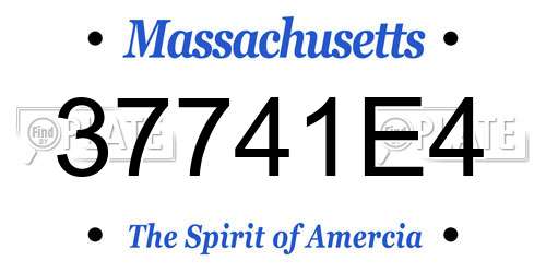37741E4 Massachusetts License Plate