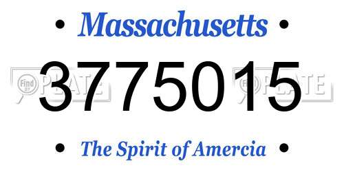 3775015 Massachusetts License Plate