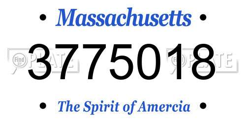 3775018 Massachusetts License Plate
