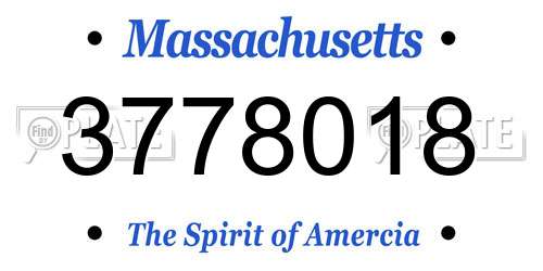 3778018 Massachusetts License Plate
