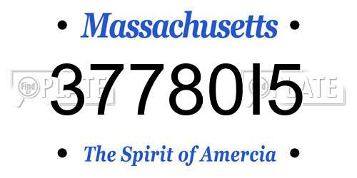 37780I5 Massachusetts License Plate
