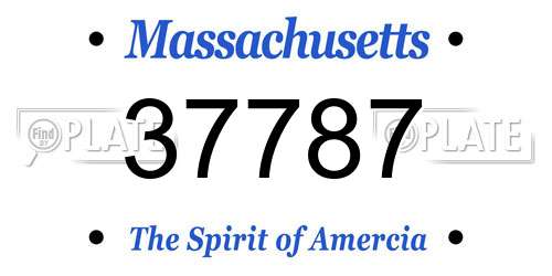37787 Massachusetts License Plate