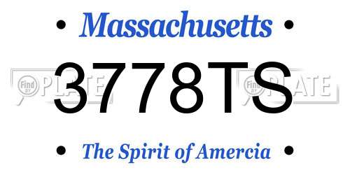 3778TS Massachusetts License Plate
