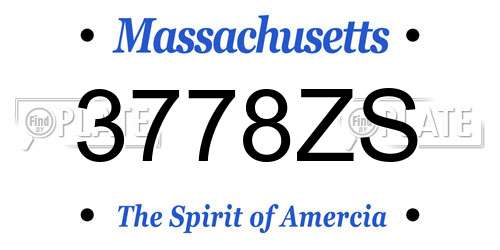 3778ZS Massachusetts License Plate