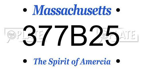 377B25 Massachusetts License Plate