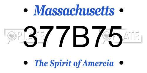 377B75 Massachusetts License Plate