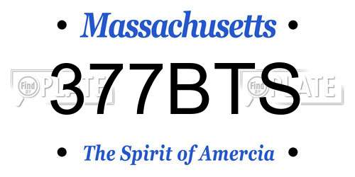 377BTS Massachusetts License Plate