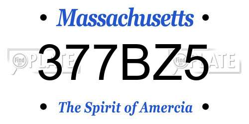 377BZ5 Massachusetts License Plate