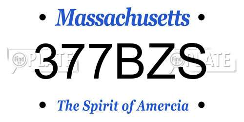 377BZS Massachusetts License Plate