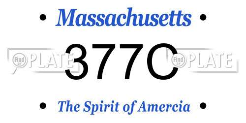 377C Massachusetts License Plate