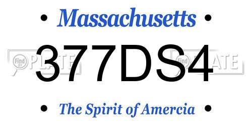 377DS4 Massachusetts License Plate