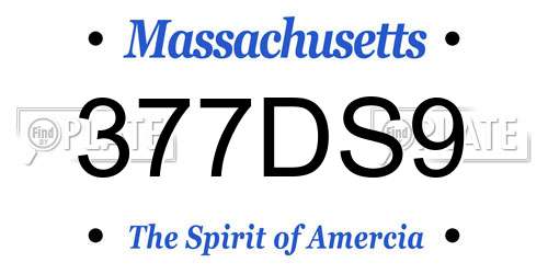 377DS9 Massachusetts License Plate