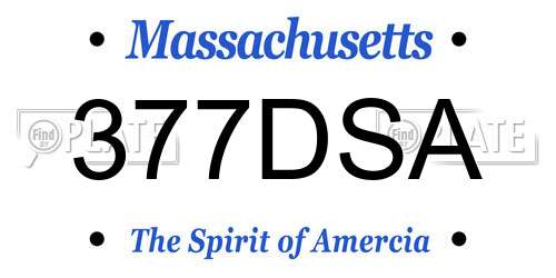 377DSA Massachusetts License Plate