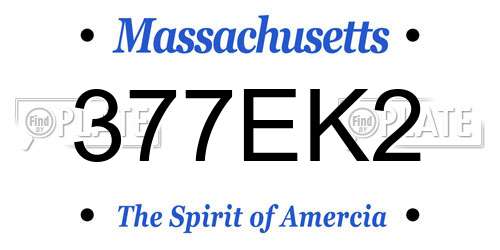 377EK2 Massachusetts License Plate