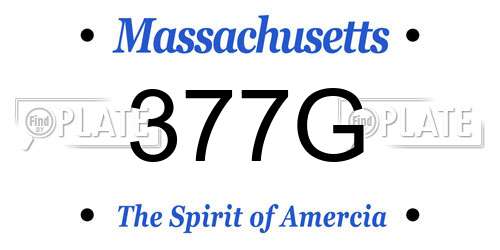 377G Massachusetts License Plate