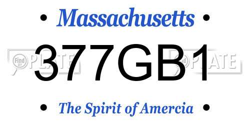 377GB1 Massachusetts License Plate