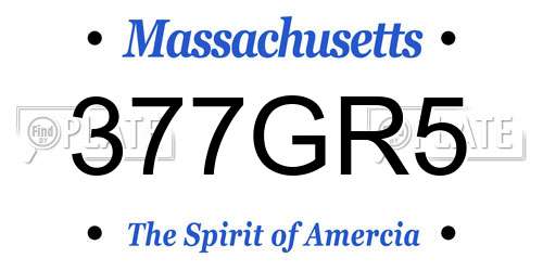 377GR5 Massachusetts License Plate