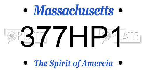 377HP1 Massachusetts License Plate