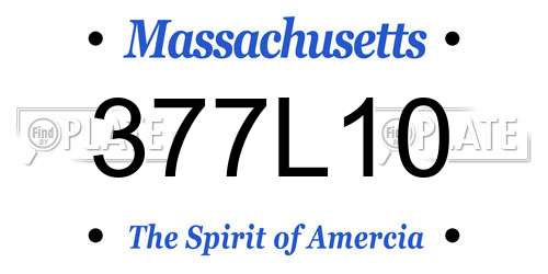 377L10 Massachusetts License Plate