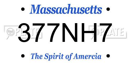 377NH7 Massachusetts License Plate