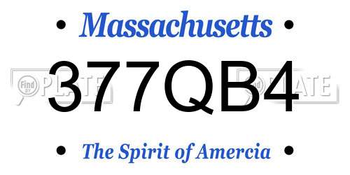 377QB4 Massachusetts License Plate