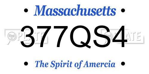 377QS4 Massachusetts License Plate
