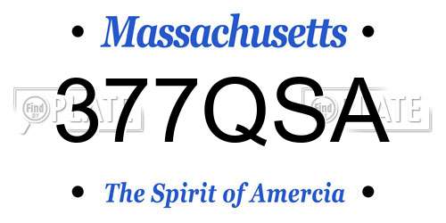 377QSA Massachusetts License Plate